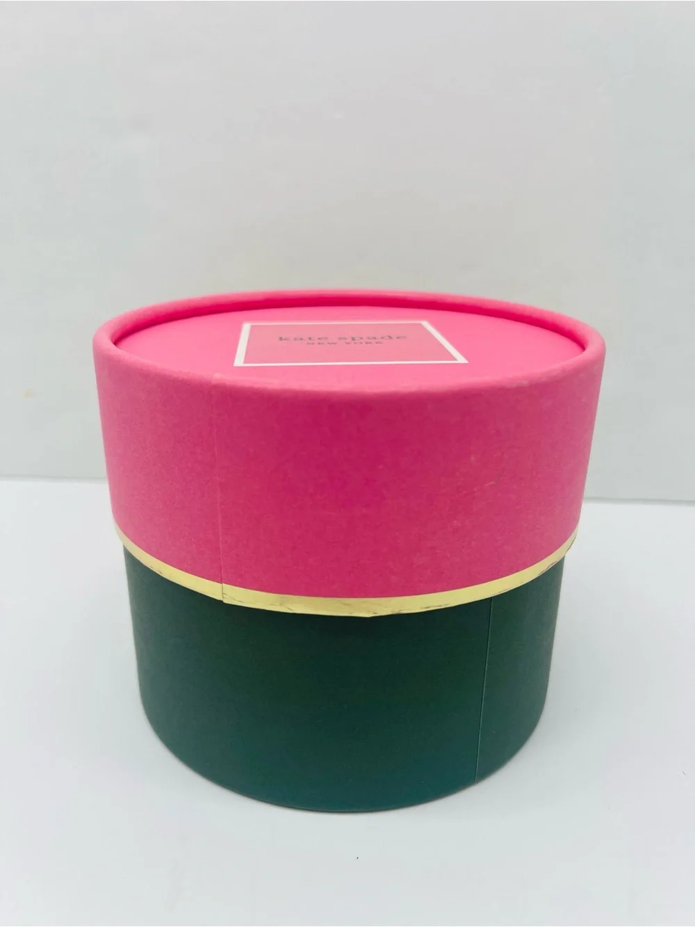 kate spade Pink and Forest Green Round Gift Boxe New